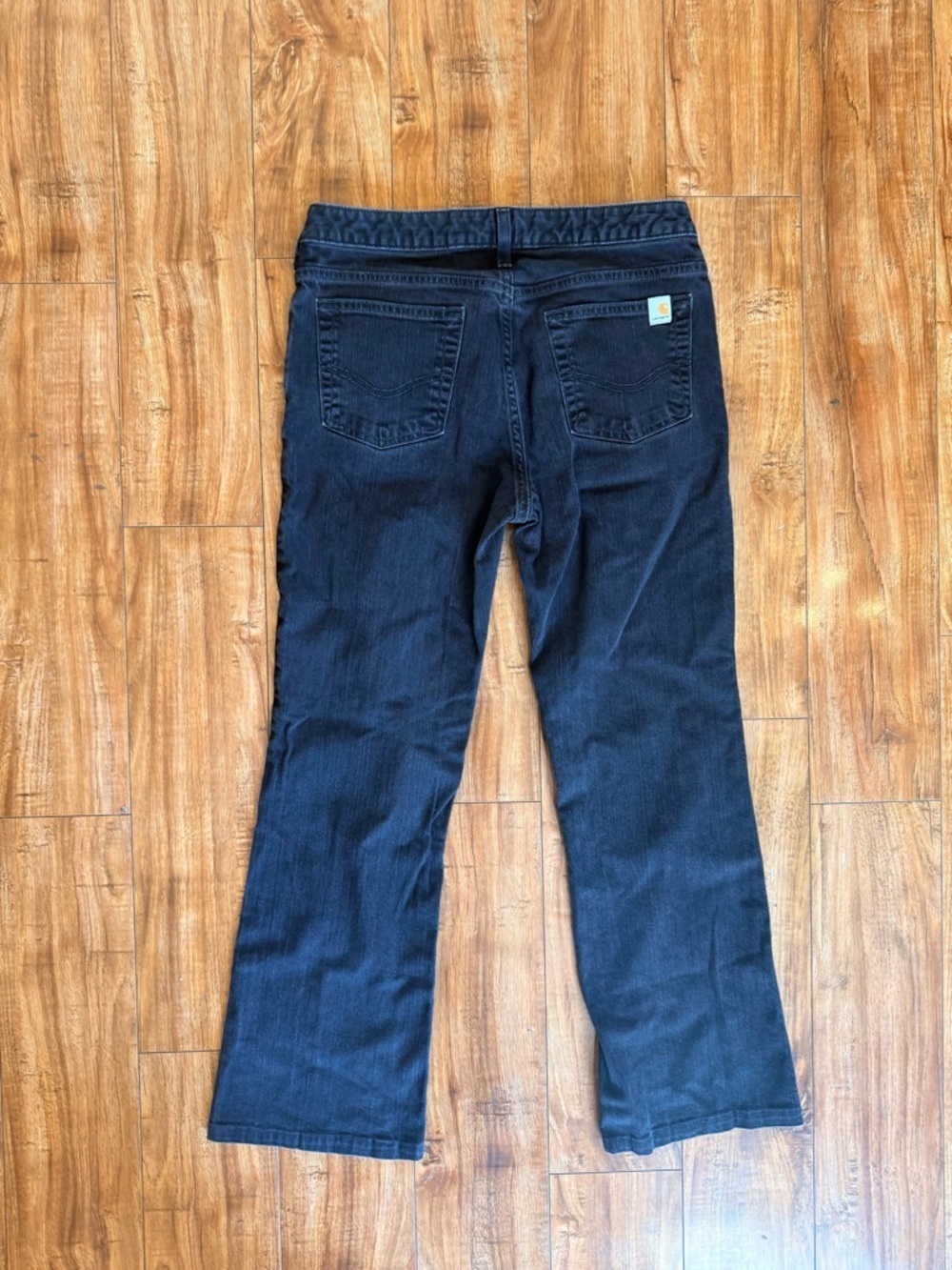 CARHARTT Women’s Black Straight Original Fit Cropped Short Jeans Size 6 - Picture 7 of 10
